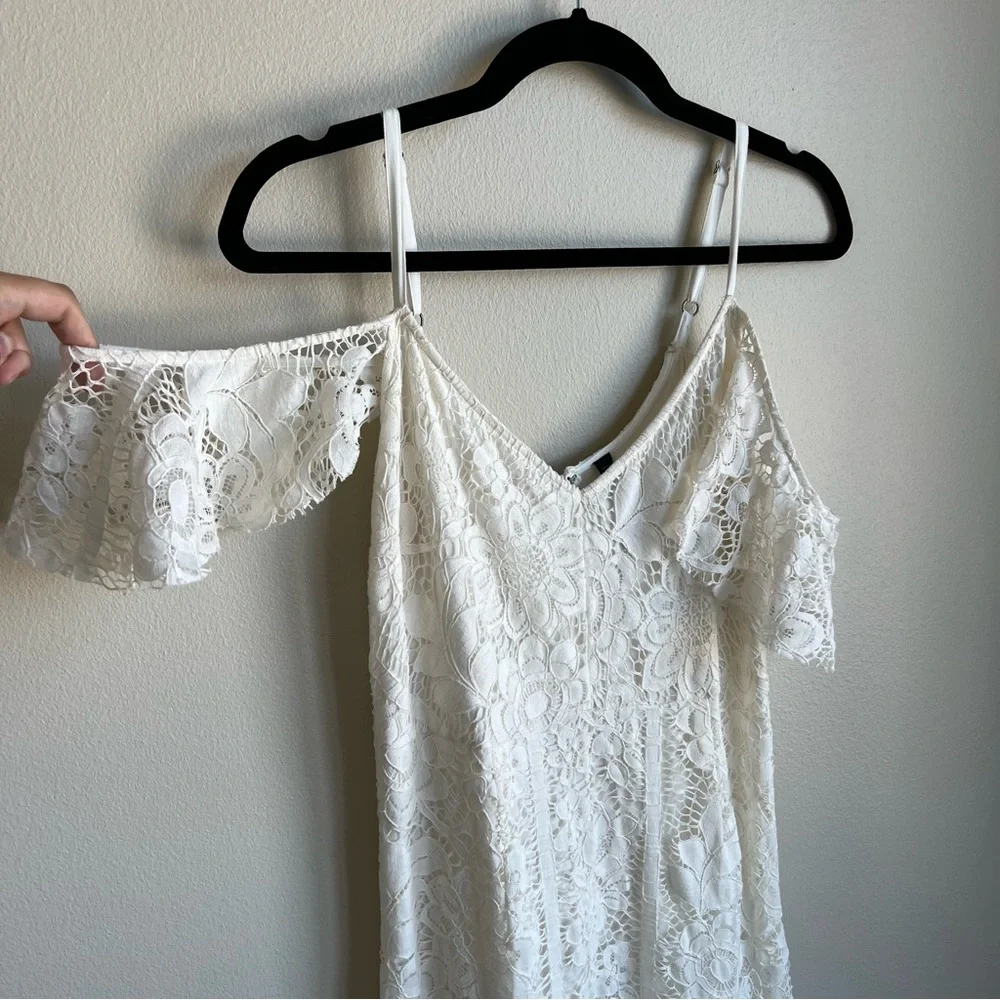 Plenty By Tracy Reese White Lace Off the Shoulder Mini Dress, Size 4 - Picture 7 of 7